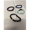 Image 3 : 4 SEMI PRECIOUS STONE BEADS BRACELET
