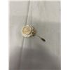 Image 1 : 14K GOLD GUILDED HINGED STICKPIN W/ HAND CARVED IVORY ROSE