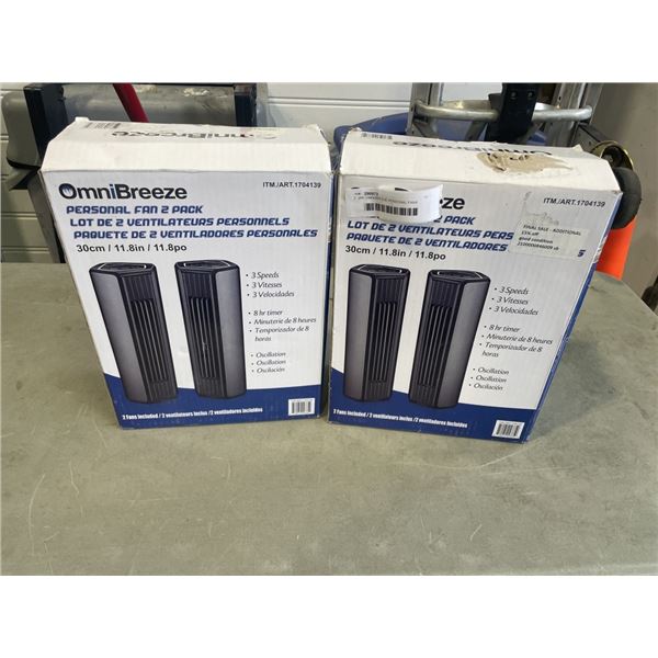 2  2PK OMNIBREEZE PERSONAL FANS