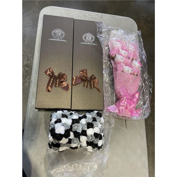 4 NEW FLORAL AND BEAR BOUQUETS