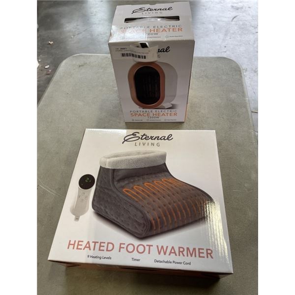 ETERNAL LIVING PORTABLE HEATER AND HEATED FOOT WARMER