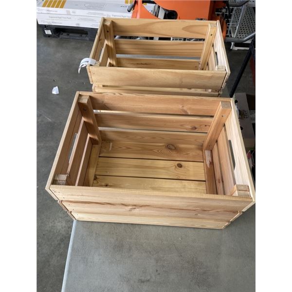 2 WOODEN CRATES