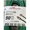 Image 2 : AS NEW INDOOR \OUTDOOR 3 WIRED GROUNDED HEAVY DUTY 50FT 14 AWG 15AMP 125VOLTS