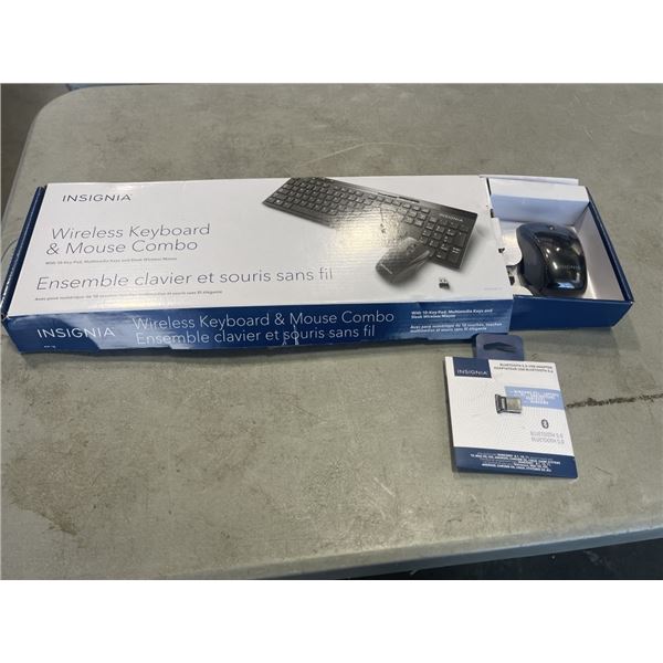 INSIGNIA WIRELESS KEYBOARD AND MOUSE COMBO WITH BLUETOOTH ADAPTER