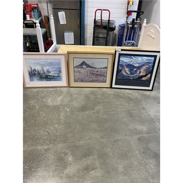 3 SCENIC FRAMED PRINTS - 2 SIGNED
