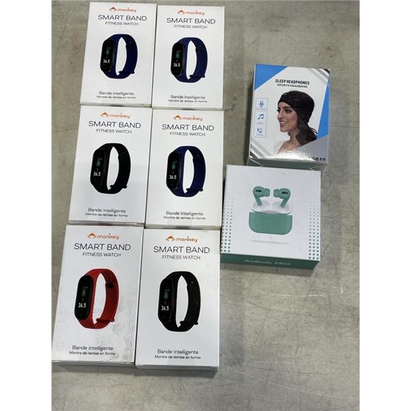 LOT OF NEW WIRELESS AIRBUDS PRO AND HEADBAND HEADPHONES