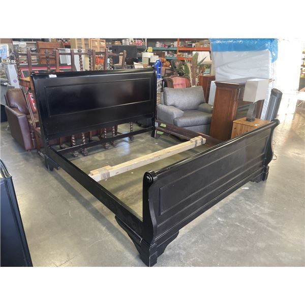 KINGSIZE BLACK SLEIGH BED FRAME