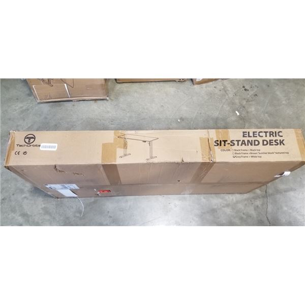 NEW TECHORBITS ELETRIC SIT-STAND DESK GREY FRAME  AND WHITE TABLE TOP