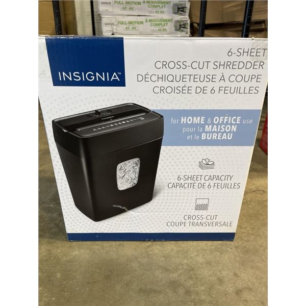 INSIGNIA 6 SHEET CROSS CUT PAPER SHREDDER - TESTED WORKING