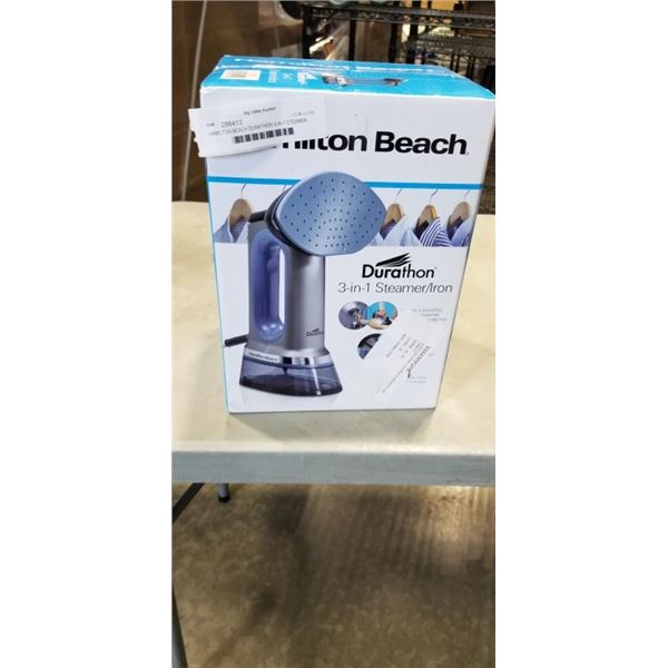 HAMILTON BEACH DURATHON 3-IN-1 STEAMER AND IRON - TESTED WORKING, RETAIL $69