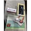 Image 1 : HOMEDICS FOOT MASSAGER, NEW OLD STOCK KIRKLAND SHOES, AND MINI HAIR STRAIGHTNER