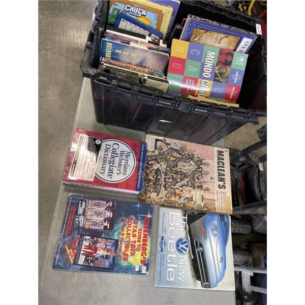 LARGE BIN OF BOOKS