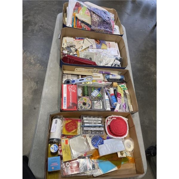 4 TRAYS OF SEWING SUPPLIES