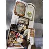 Image 1 : LOT OF ESTATE GOODS - CANDLES, FIGURINES, WALL CLOCKS, ETC