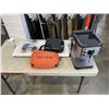 Image 1 : VIVO CLAMP ON DESK KEYBOARD TRAY, FIRSTAID KIT, ESSRPESSO MAKER AND HAIR CLIPPERS