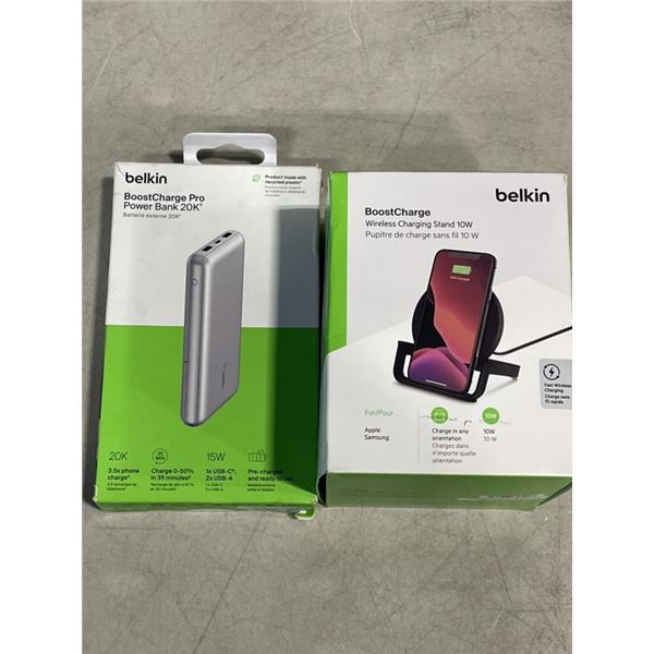 BELKIN BOOSTCHARGE WIRELESS CHARGING STAND 10W AND BELKIN BOOSTCHARGE POWER BANK 10K