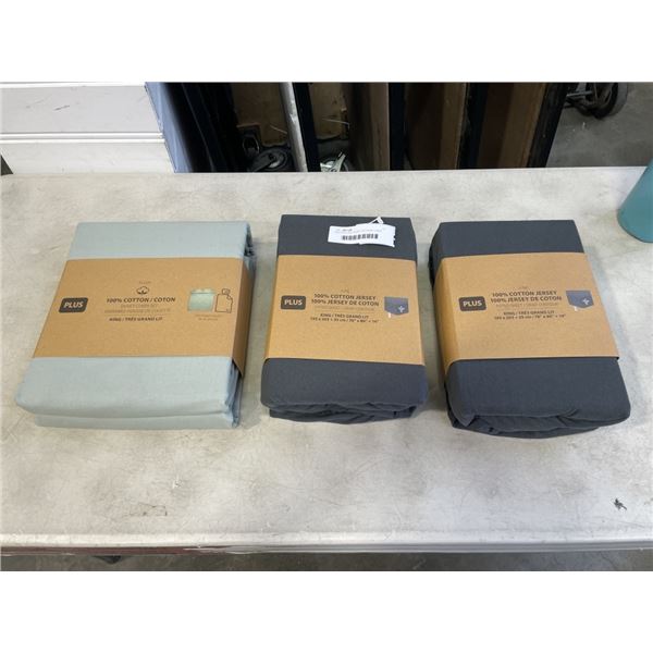 NEW KING SIZE DUVET SETS AND 2 NEW FITTED SHEETS