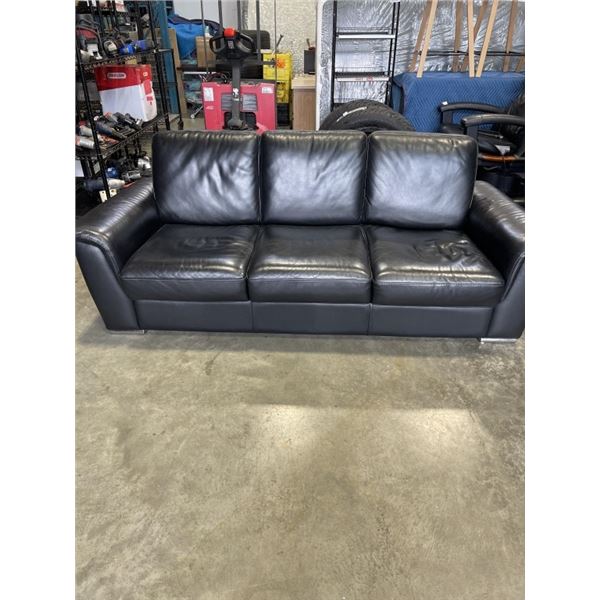 BLACK LEATHER MODERN SOFA