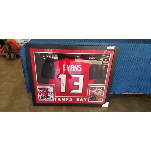 SIGNED EVANS TAMPA BAY JERSERY FRAMED W/ CERTIFICATE