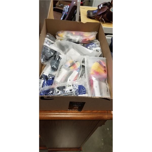 LOT OF WATER SHOES AND DRY BAGS