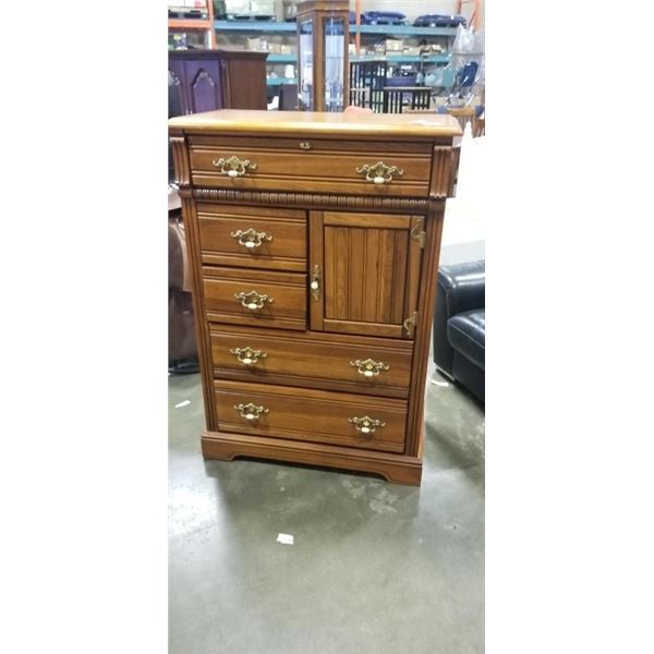 LEA FURNITURE OAK HIGHBOY DRESSER