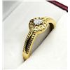 Image 2 : GOLD PLATED STERLING SILVER NATURAL DIAMOND (0.01CT) RING, SIZE 8, W/A $300.00.