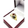 Image 2 : GOLD PLATED STERLING SILVER NATURAL CARNELIAN (0.99CT) WITH DIAMOND (0.09CT) RING, SIZE 9, W/A $1250