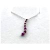 Image 1 : 10KT WHITE GOLD NATURAL ENHANCED RUBY PENDANT WITH STERLING SILVER CHAIN , RETAIL $650.00.