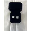 Image 1 : NEW 14K GOLD PLATED 4.0CT EACH PRINCESS CUT SIMULATED DIAMOND (CZ) STUD EARRINGS