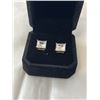 Image 2 : NEW 14K GOLD PLATED 4.0CT EACH PRINCESS CUT SIMULATED DIAMOND (CZ) STUD EARRINGS