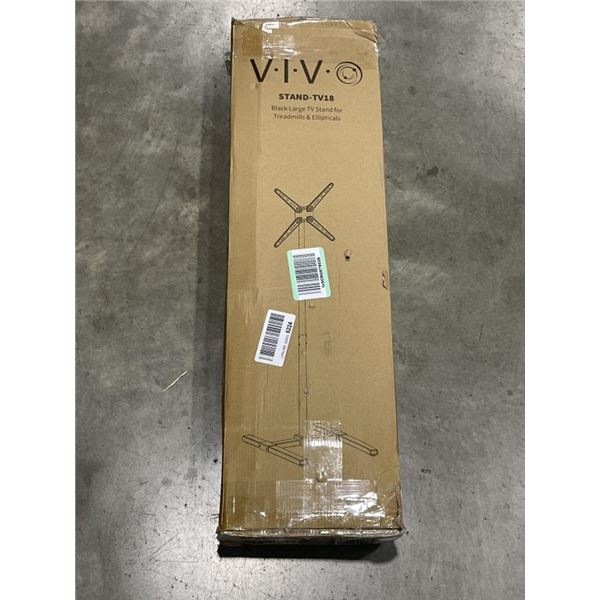 VIVO BLACK LARGE TV STAND FOR TREADMILLS AND ELLIPTICALS