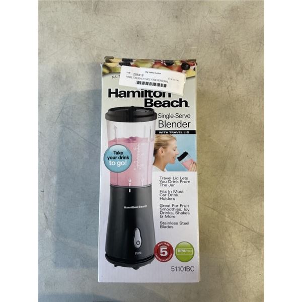 HAMILTON BEACH 14OZ 175W PERSONAL PORTABLE BLENDER - TESTED WORKING