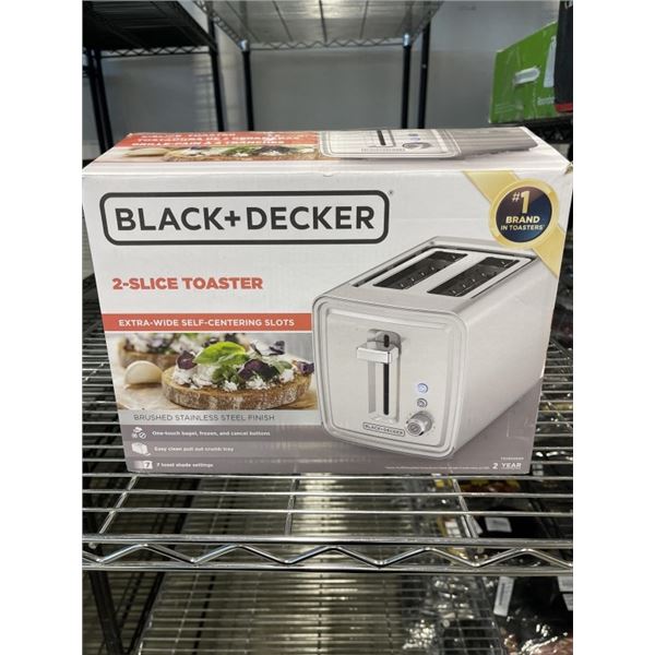 BLACK AND DECKER 2 SLICE TOASTER - TESTED WORKING