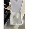 Image 3 : 2 TRAY ORGANIZERS, SMALL GARBAG CAN, STORAGE CONTAINER AND TABLE TOP FAN