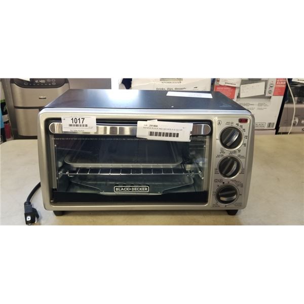 AS NEW BLACK AND DECKER 4 SLICE AIR FRYER TOASTER OVEN - TESTED WORKING, RETAIL $179