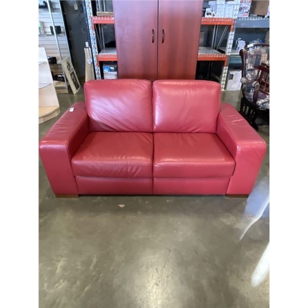 LOVE SEAT AND COUCH RED LEATHER