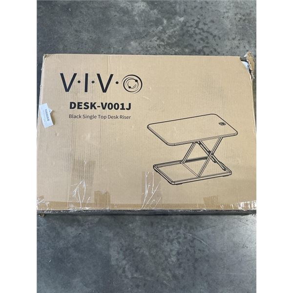 VIVO BLACK SINGLE TOP DESK RISER