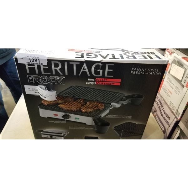 HERITAGE THE ROCK PANINI GRILL - TESTED WORKING, RETAIL $69