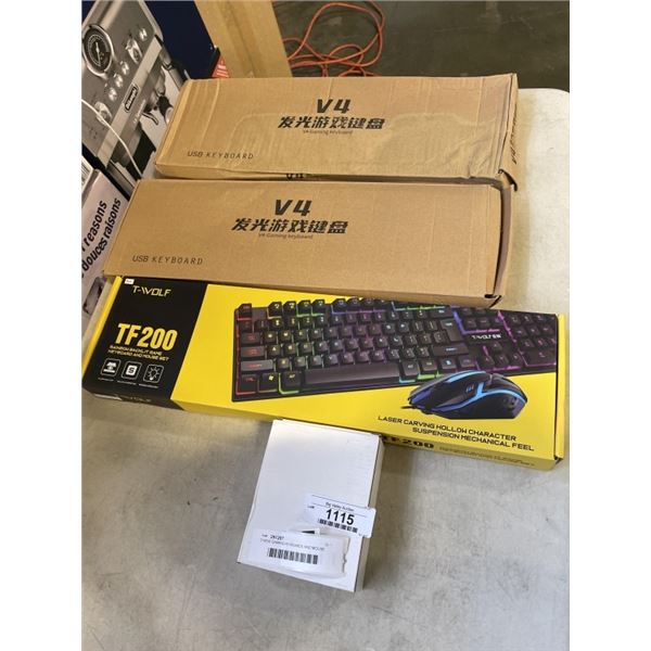 3 NEW GAMING KEYBOARDS AND MOUSE
