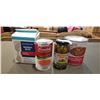Image 1 : LOT OF NEW FOOD BEANS WITH TOMATO SAUCE BOX OF HASH BROWNS LARGE CAN OF TOMATO SOUP AND A JAR OF PIC