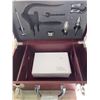Image 3 : NEW WOOD WINE GIFT BOX SET - FITS 2 BOTTLES OF WINE PLUS ACCESORIES