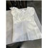 Image 2 : 4PCS HIGH END LADIES CLOTHING - 2 SATIN SHIRTS, 1 BRAND NEW AND 2 HAND KNITTED WOOL SWEATERS