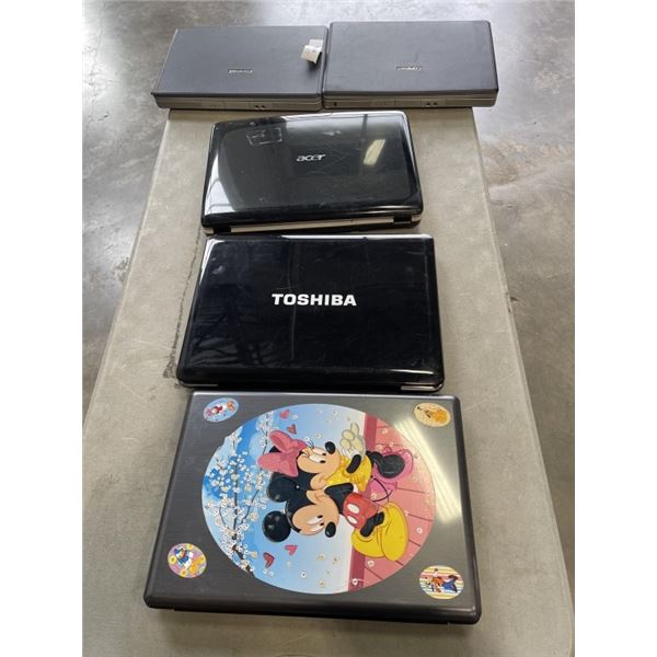 5 ASSORTED LAPTOPS FOR PARTS OR REPAIR