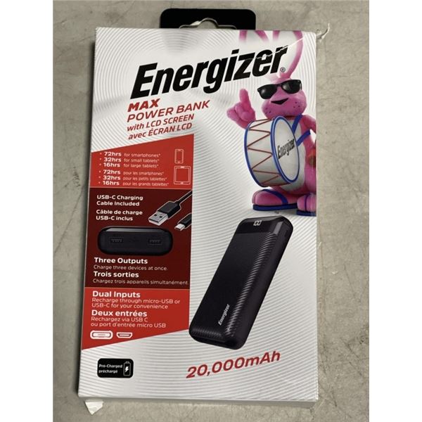 ENERGIZER MAX POWER BANK WITH LCD SCREEN 20,000MAH