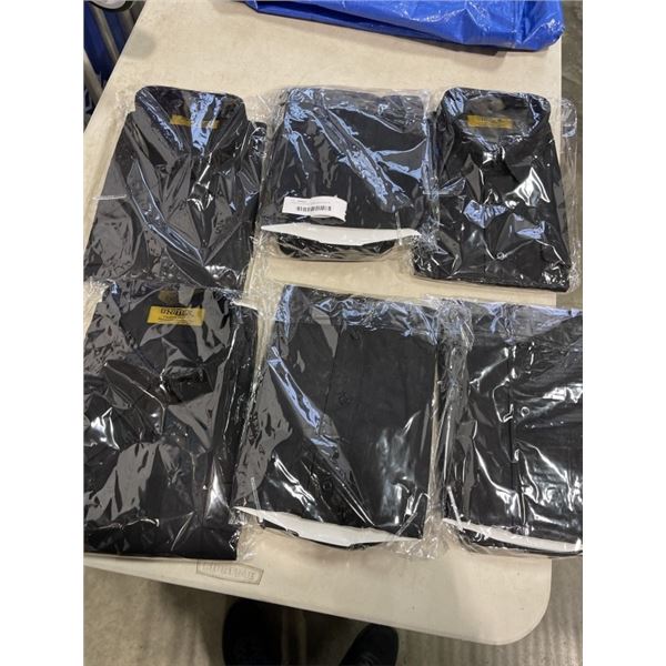 6 NEW BLACK XXL DRESSER SHIRTS