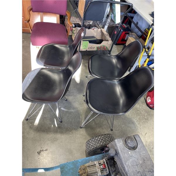 SET OF 4 BLACK NUEVO DINNING CHAIRS