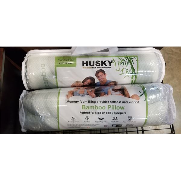 2 BRAND NEW BAMBOO MEMORY FOAM PILLOW - HYPOALLERGENIC, BREATHABLE, AND MACHINE WASHABLE