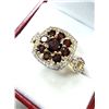 Image 2 : GOLD PLATED STERLING SILVER NATURAL GARNET (1.05CT) WITH NATURAL WHITE TOPAZ (1.4CT) RING, SIZE 9, W