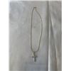 Image 3 : NEW 18K GOLD PLATED 32.0MM SIMULATED DIAMOND (CZ) CROSS NECKLACE, CHAIN 19" LONG