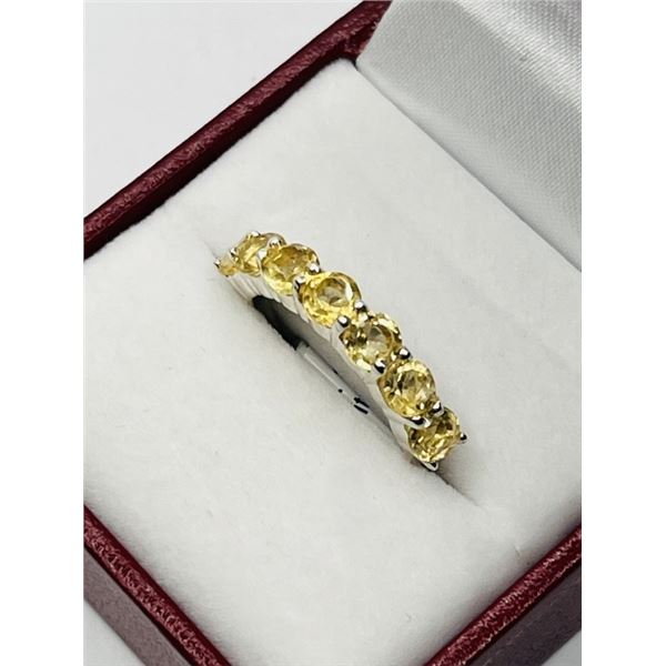 STERLING SILVER NATURAL CITRINE (1.70CT) RING, SIZE 9, W/A $350.00. CITRINE IS THE BIRTHSTONE FOR NO